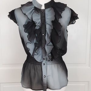 Shear ruffle top